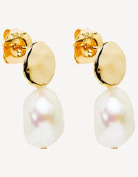 Renaissance Pearl Earrings Gold