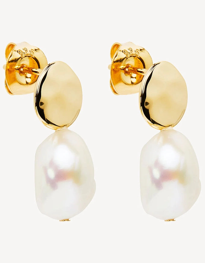 Renaissance Pearl Earrings Gold