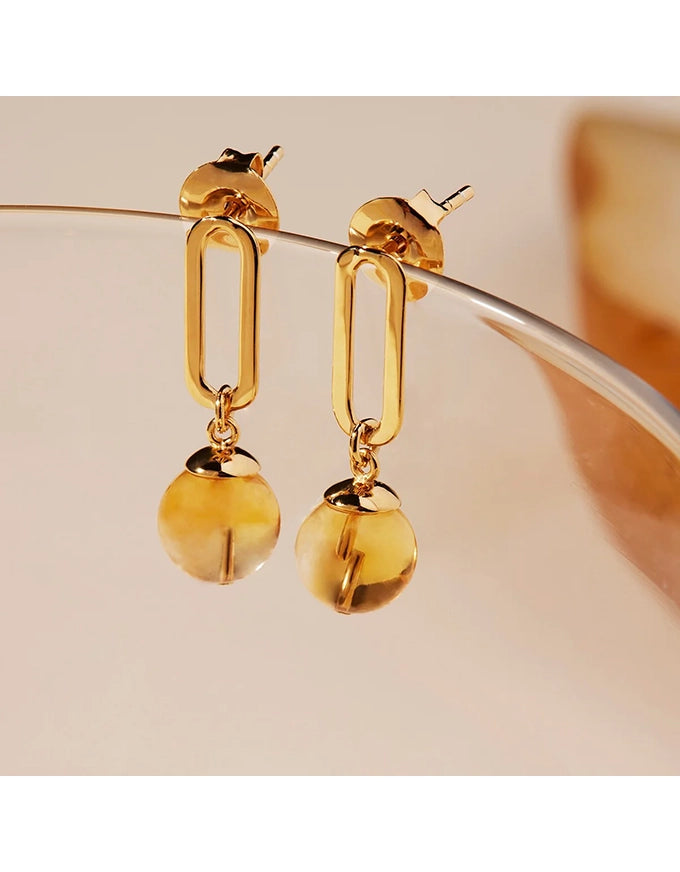 Limoncello Citrine Earrings Gold