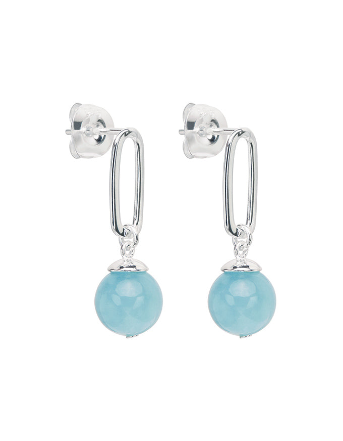 Ulysses Aquamarine Earrings Silver