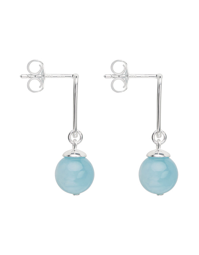 Ulysses Aquamarine Earrings Silver