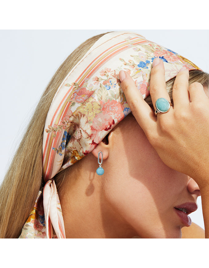 Ulysses Aquamarine Earrings Silver