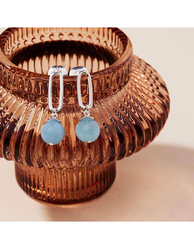 Ulysses Aquamarine Earrings Silver