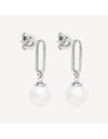 The Enchantress Pearl Drop Stud Earrings Silver