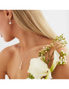 The Enchantress Pearl Drop Stud Earrings Silver
