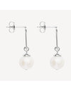 The Enchantress Pearl Drop Stud Earrings Silver