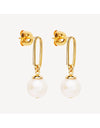 The Enchantress Pearl Drop Stud Earrings Gold