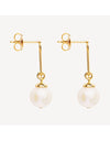 The Enchantress Pearl Drop Stud Earrings Gold