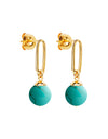 The Enchantress Gold Turquoise Drop Stud Earring
