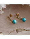 The Enchantress Gold Turquoise Drop Stud Earring