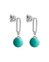 The Enchantress Silver Turquoise Drop Stud Earrings