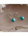 The Enchantress Silver Turquoise Drop Stud Earrings