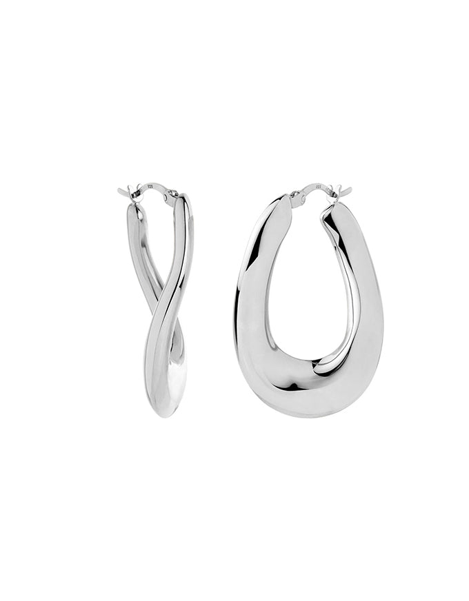 Gravity Silver Hoop Earrings