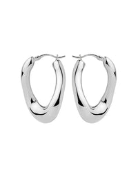 Gravity Silver Hoop Earrings