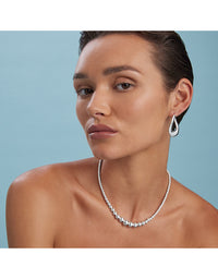 Gravity Silver Hoop Earrings