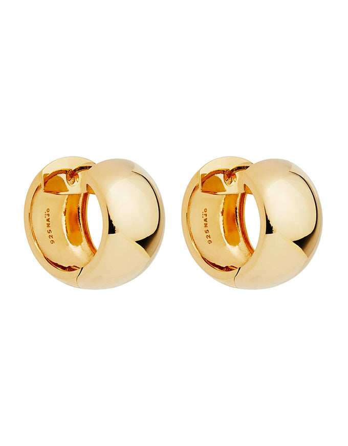 Daynight Yellow Gold Huggie Earrings