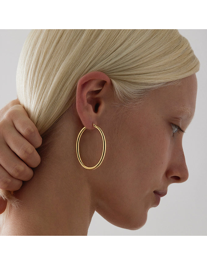 Orbit Yellow Gold Hoop Earrings