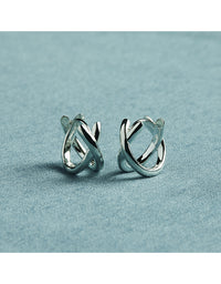 Moonkiss Silver Huggie Earrings