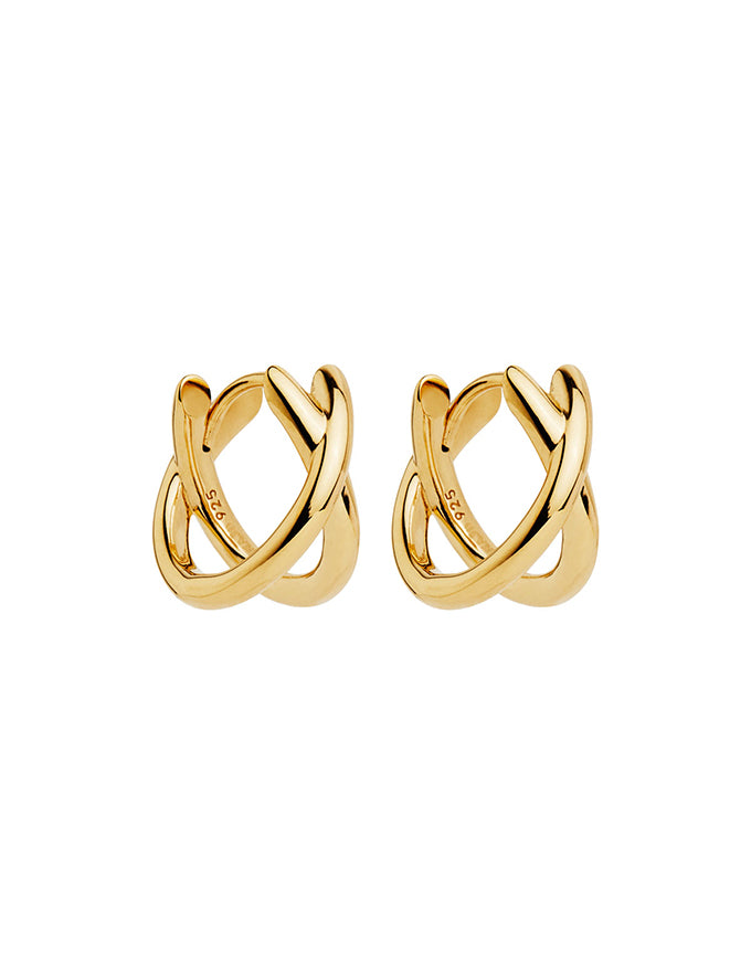 Moonkiss Yellow Gold Huggie Earrings
