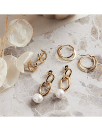 Moonkiss Yellow Gold Huggie Earrings