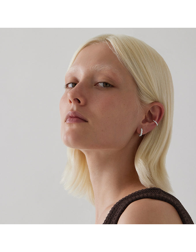 Constellation Silver Huggie Earrings