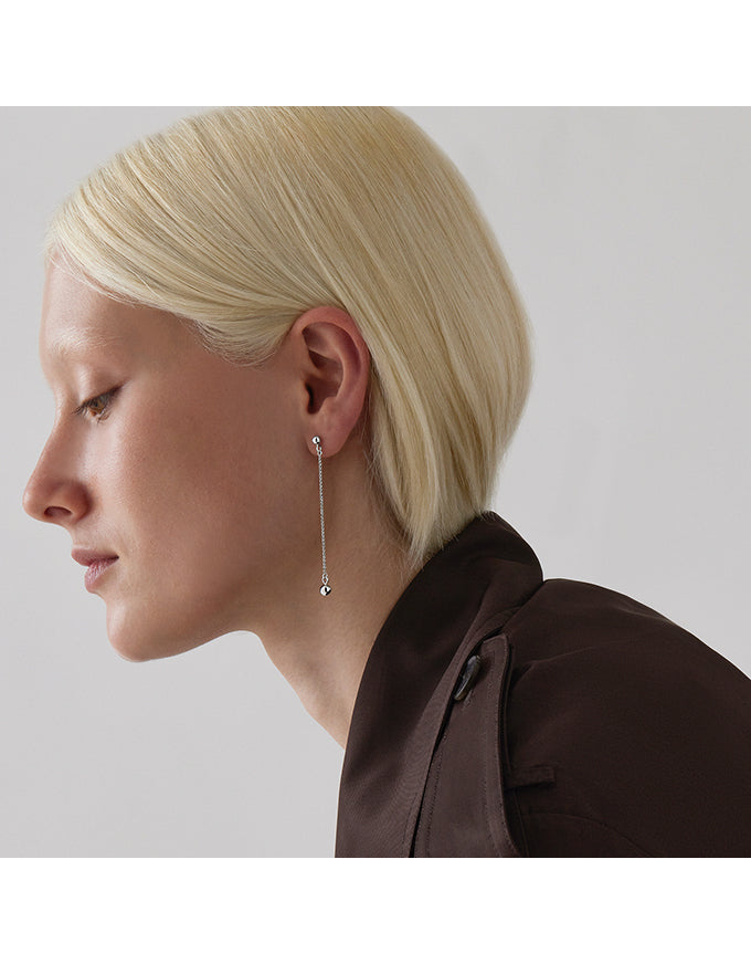 Sunbeam Silver Stud Drop Earrings