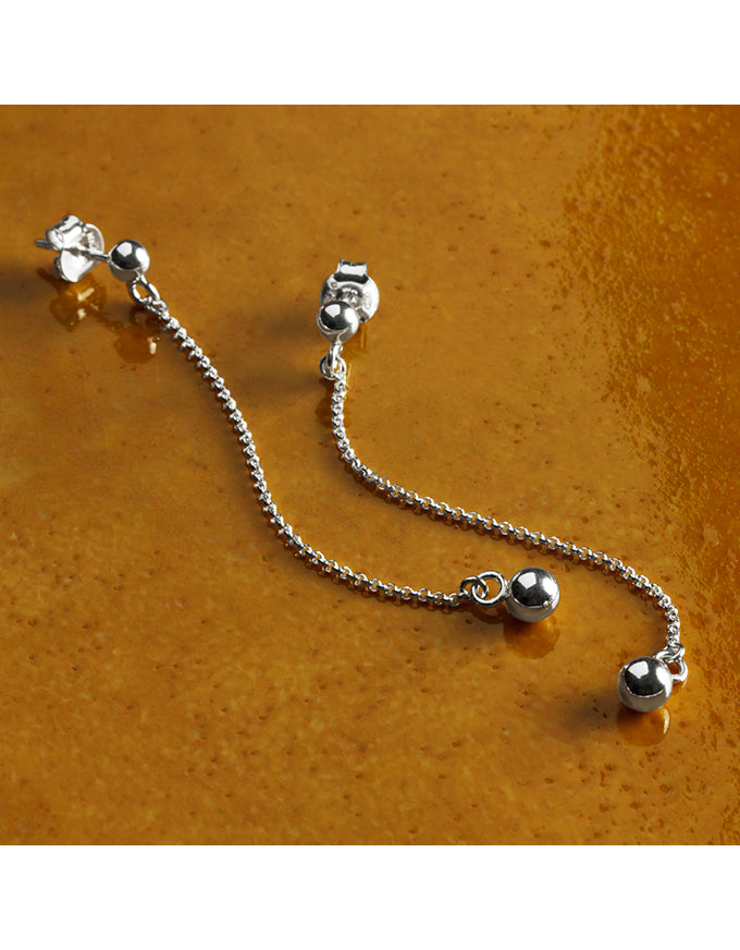Sunbeam Silver Stud Drop Earrings