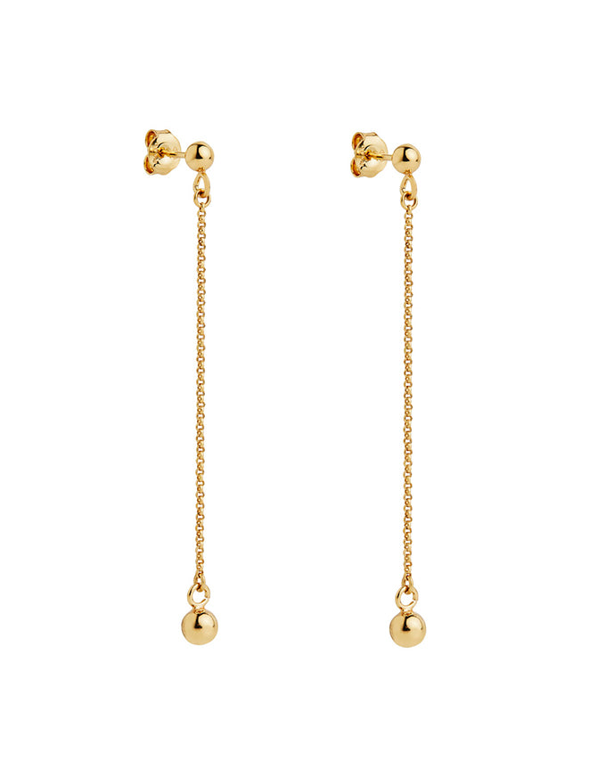 Sunbeam Yellow Gold Stud Drop Earrings