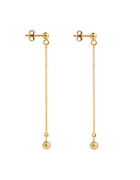 Sunbeam Yellow Gold Stud Drop Earrings