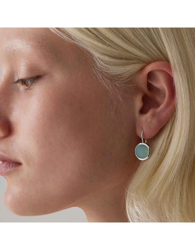 Chroma Silver Aqua Chalcedony Earrings
