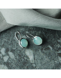Chroma Silver Aqua Chalcedony Earrings