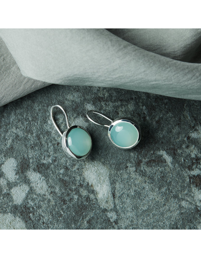 Chroma Silver Aqua Chalcedony Earrings