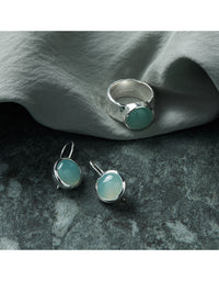 Chroma Silver Aqua Chalcedony Earrings