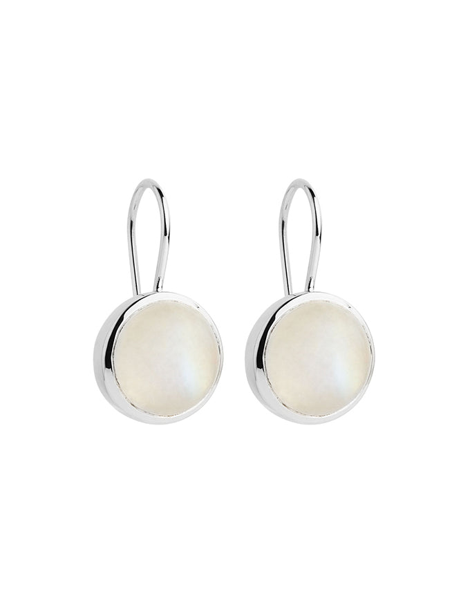 Chroma Silver Moonstone Chalcedony Earrings