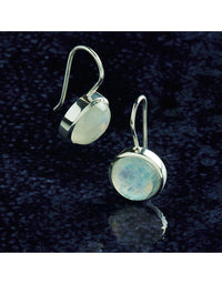 Chroma Silver Moonstone Chalcedony Earrings