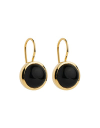 Chroma Yellow Gold Black Onyx Earrings