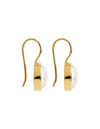 Chroma Yellow Gold Pearl Earrings