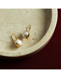 Chroma Yellow Gold Pearl Earrings