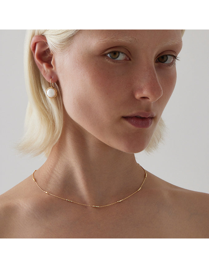 Chroma Yellow Gold Pearl Earrings