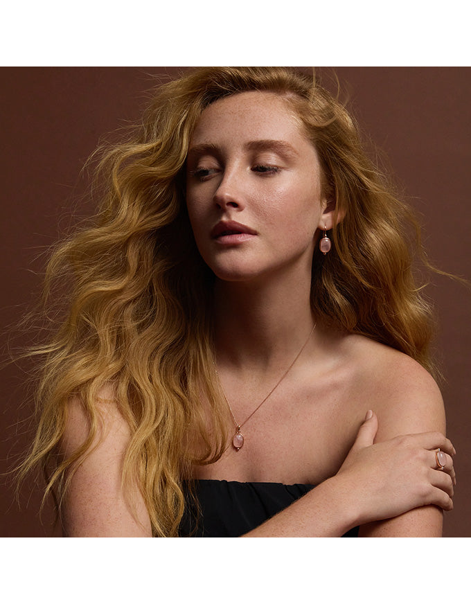 Fleur Rose Quartz Earrings