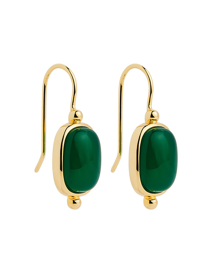 Fleur Green Onyx Earrings