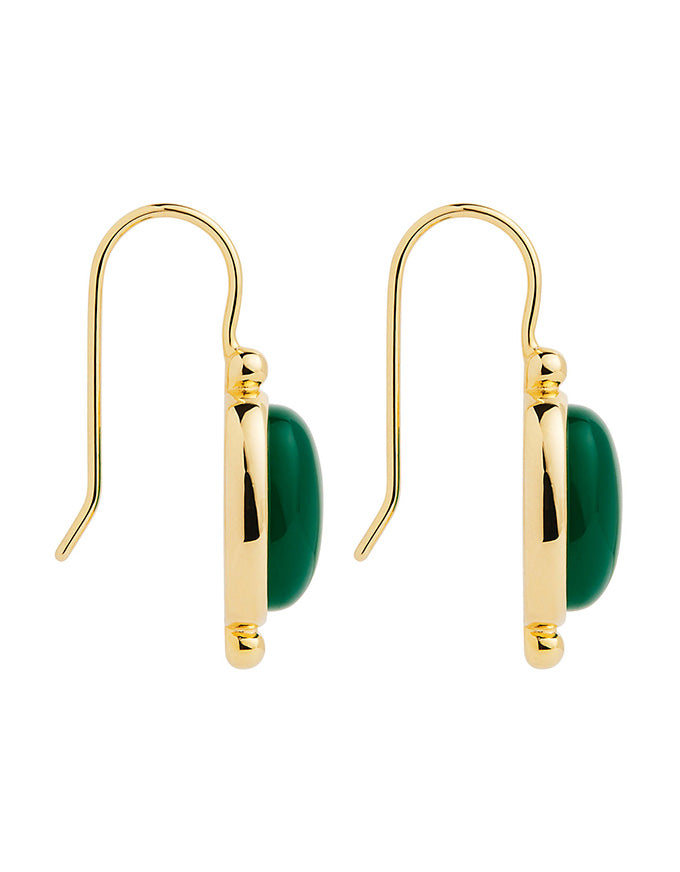 Fleur Green Onyx Earrings
