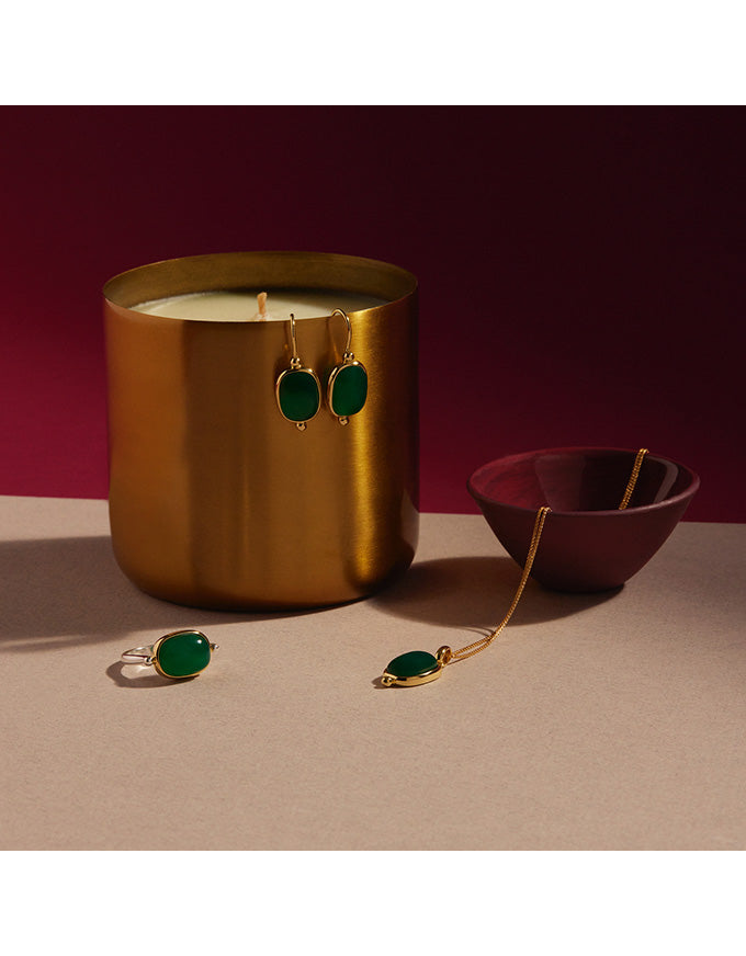 Fleur Green Onyx Earrings