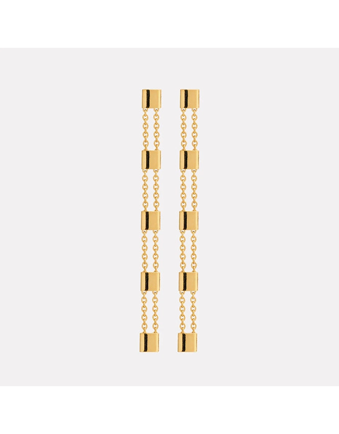 Summer Veil Stud Earrings Yellow Gold