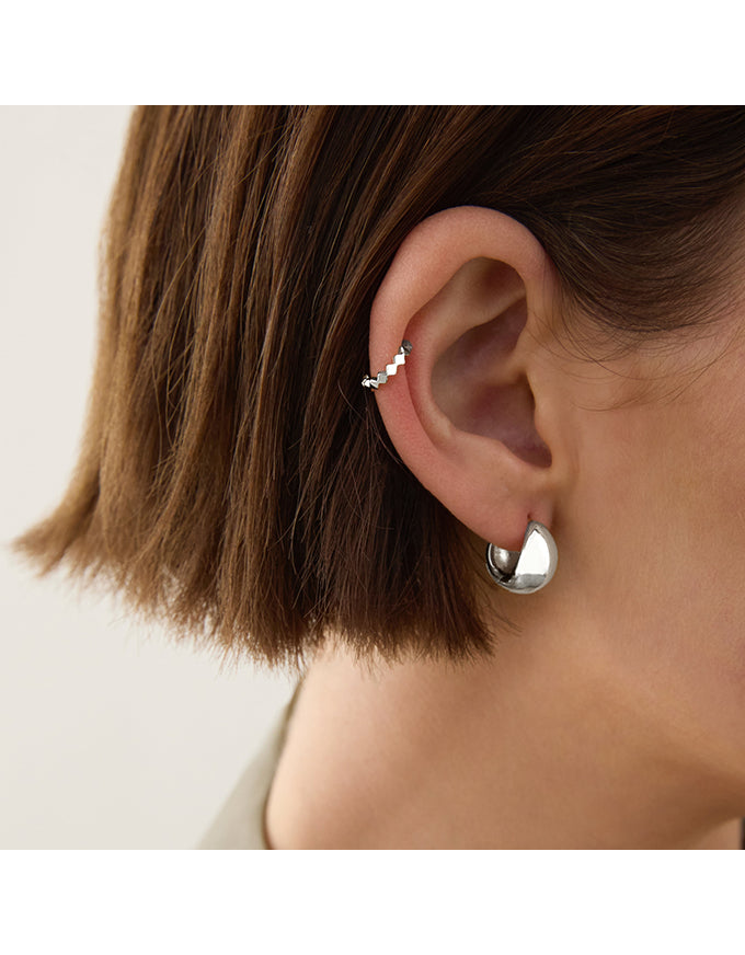 Lattice Ear Cuff Silver