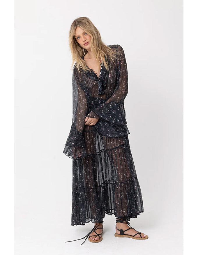 Enchanted Dress French Flora Black