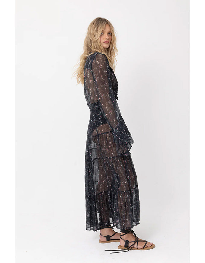 Enchanted Dress French Flora Black