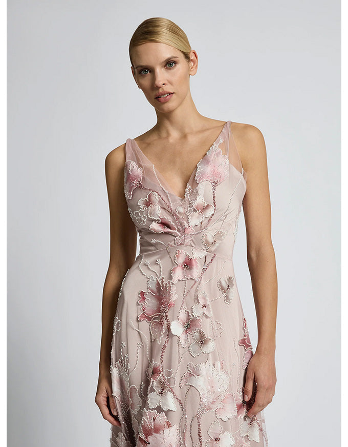 Elena Midi Dress Blush Pink