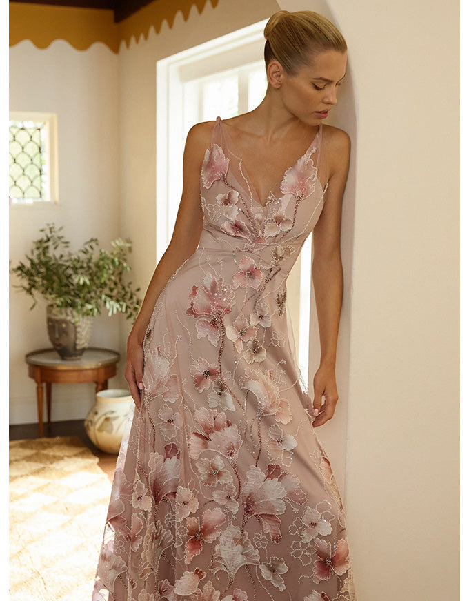 Elena Midi Dress Blush Pink