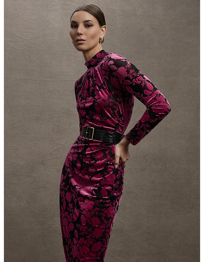 Emily Dress Fuschia & Black